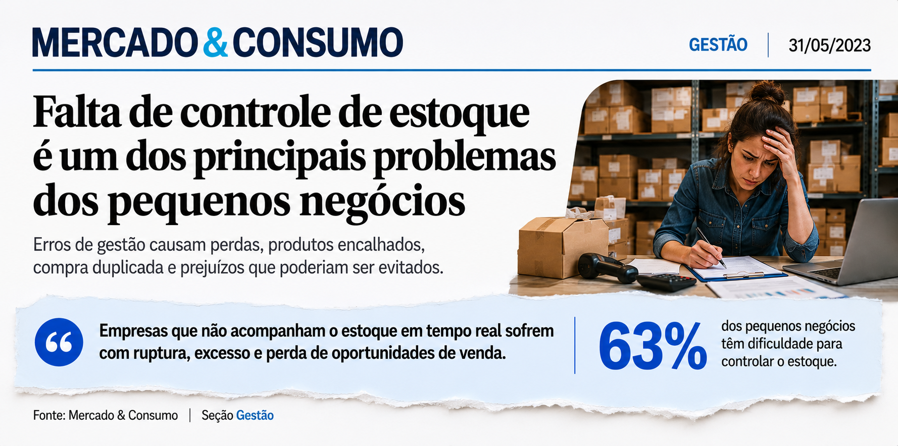 Mercado e Consumo - Falta de controle é problema dos pequenos negócios